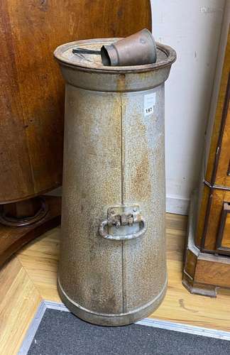 A vintage milk churn, height 86cm