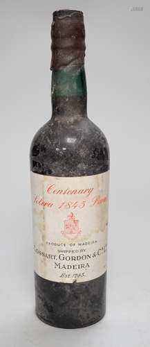 A bottle of Centenary Solera 1845 Bual, produce of Madeira, ...