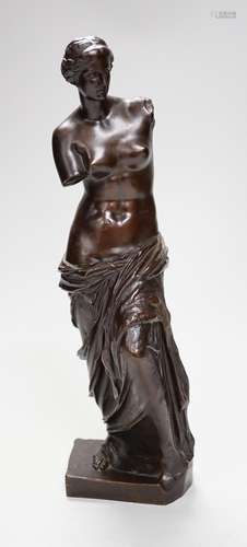 A French bronze model of the Venus de Milo, foundry mark to ...