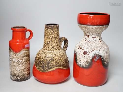 Three West German pottery vases, Duemler & Breiden, Sche...