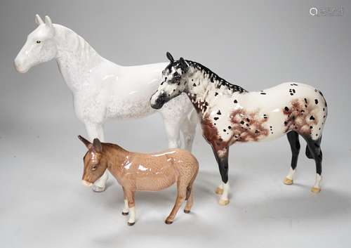 Three ceramic horse models, to include Beswick, Doulton, Syl...