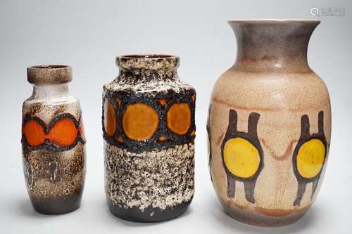 Three West German pottery vases, Duemler & Breiden and B...