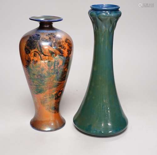 A Royal Worcester Sabrina ware vase and a Shelley printed fl...