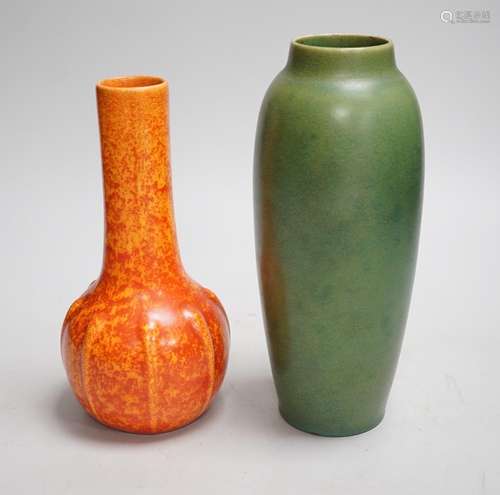 Two Pilkingtons Royal Lancastrian vases, 2896 and 2556. Tall...