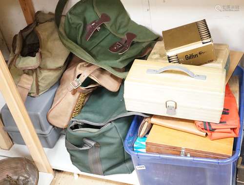 A quantity of fly-fishing equipment including two Hardys ree...