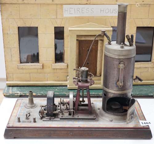 A rare Gebruder Bing spirit-fired live steam electric lighti...