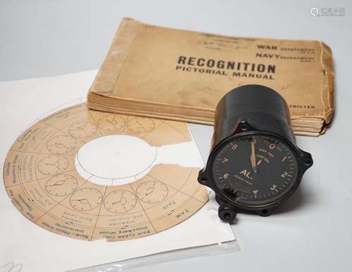 A WWII Air Ministry altimeter model XIV B and a War & Na...