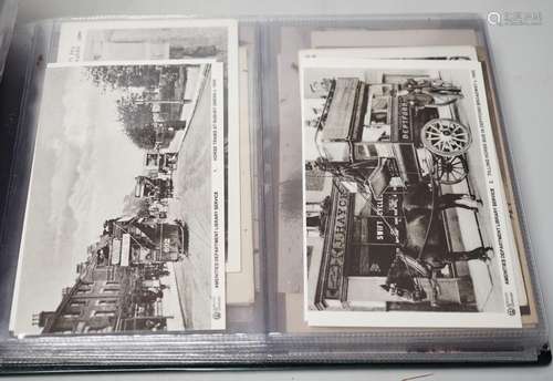 Postcards in three albums, to include themes, transport, the...