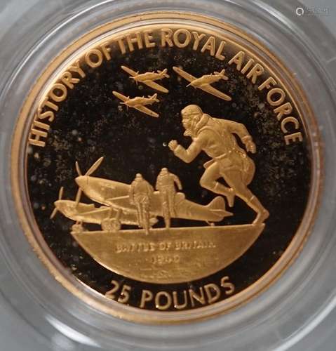 A Guernsey History of the RAF gold proof �25 coin