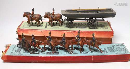 Britains set 203 Pontoon Section, in box, and Britains drago...