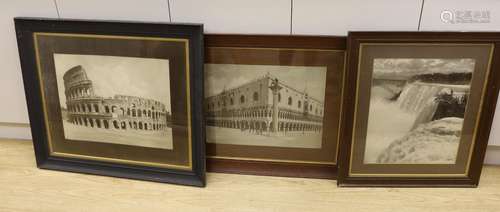 Three large format albumen print photographs comprising Geor...