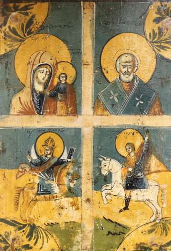 Eastern European School, tempera on wooden panel, Icon divid...