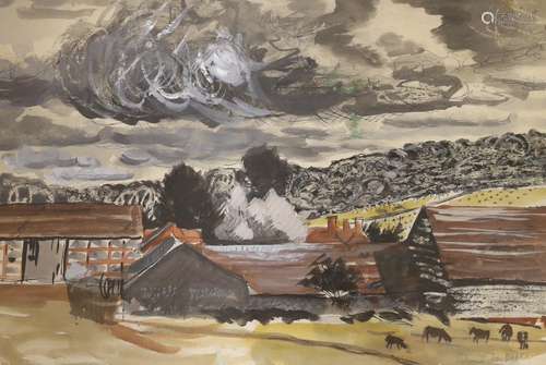 Edwin LaDell (1919-1970), ink and watercolour, Stonor Park, ...