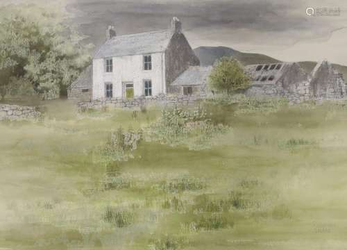 Rosemary Stubbs (20th C.), watercolour, Welsh farm and Snowd...