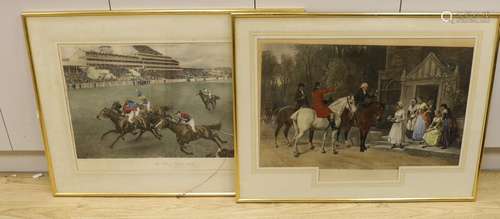 Two equestrian prints, The Kings Derby 1909, overall 50 x 76...