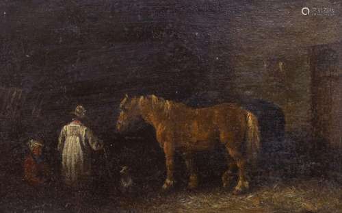 After Edmund Bristow, 19th century, oil on board, Two horses...