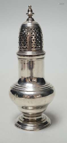 A George II silver baluster pepperette, Samuel Wood, London,...