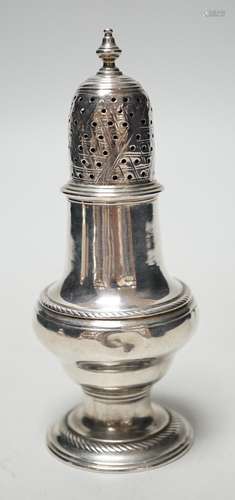 A George II silver baluster pepperette, John Delmester, Lond...