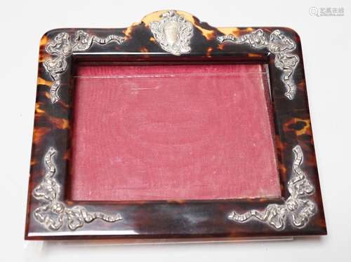 An Edwardian silver mounted tortoiseshell photograph frame, ...