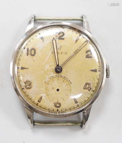 A gentlemans steel Rolex manual wind wrist watch, the case b...