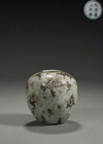 An ink colored cloud and dragon patterned porcelain water po...