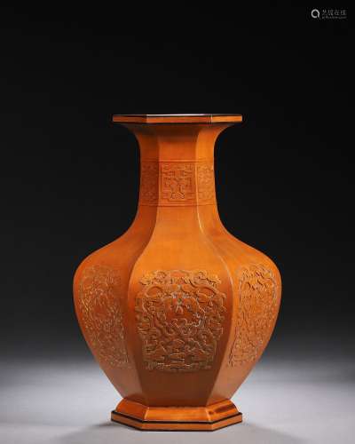 A dragon patterned bamboo vase