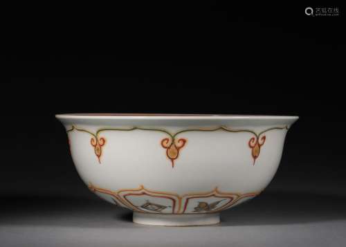 A Sanskrit patterned gilding porcelain bowl