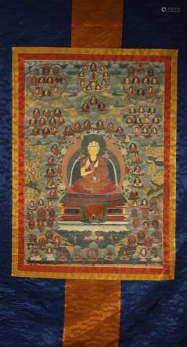 A Chinese Tibetan thangka painting of mandala