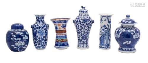 A mixed group of Chinese porcelains, primarily blue and whit...