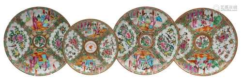 A group of three Canton rose medallion dishes and a similar ...