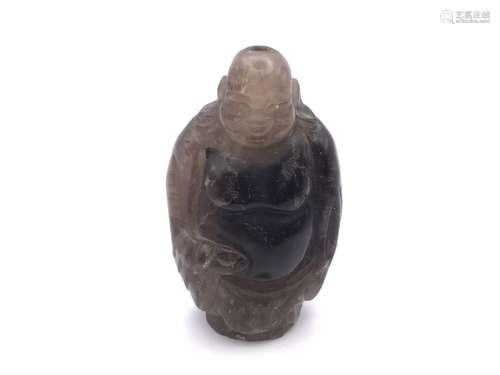 A carved Rock crystal snuff bottle in the form of