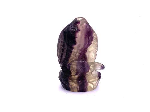 A carved amethyst crystal snuff bottle in the form