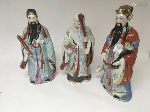 Three large 20th century Chinese porcelain figures