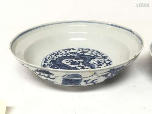 Two Chinese blue and white Export porcelain Mid to