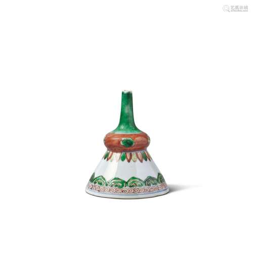A Rare Chinese Export Famille-Verte Funnel, Qing Dynasty, Ka...