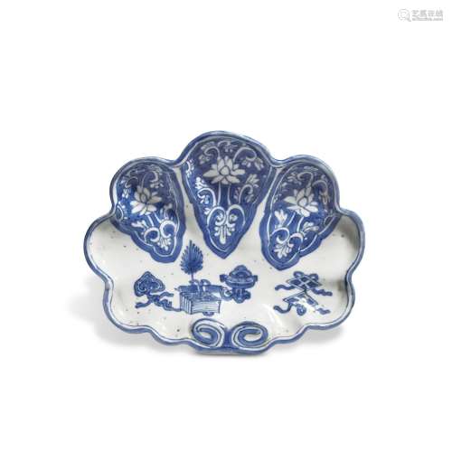 An Extremely Rare Chinese Export Blue and White 'Hundred...