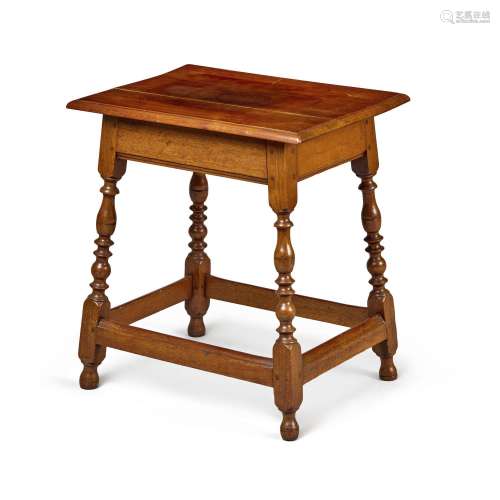 A William and Mary Walnut Turned and Joined Stool, Massachus...