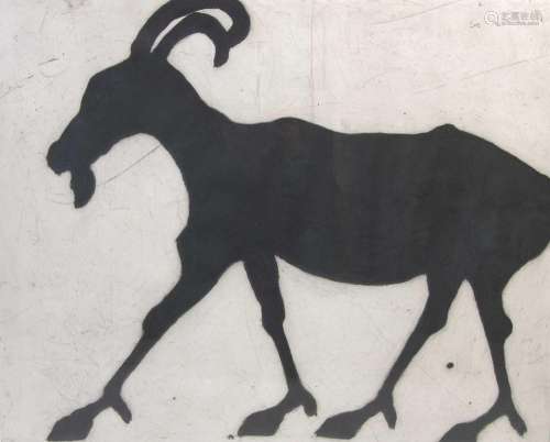 ARR AR Kate Boxer Goat drypoint and carborundum, signed lowe...
