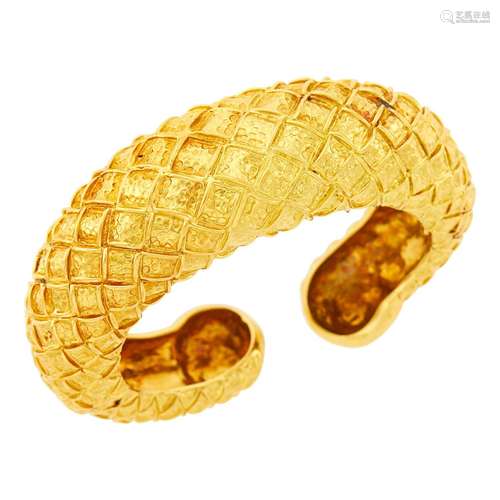 David Webb Gold Cuff Bangle Bracelet