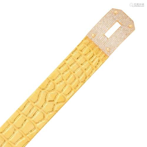 Hermès Wide Gold and Colored Diamond 'Milanese Mesh Kelly' B...