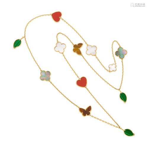 Van Cleef & Arpels Long Gold Mother-of-Pearl and Hardsto...