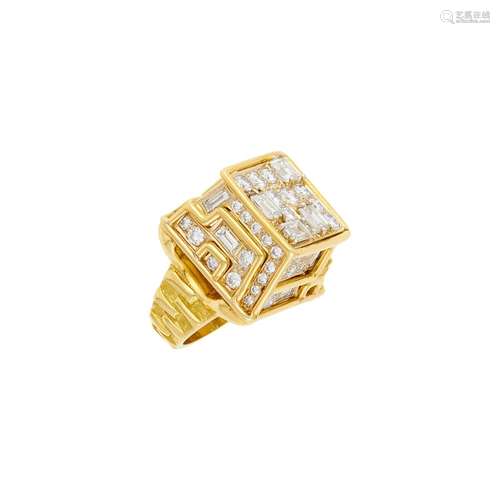 Gold and Diamond Dome Ring