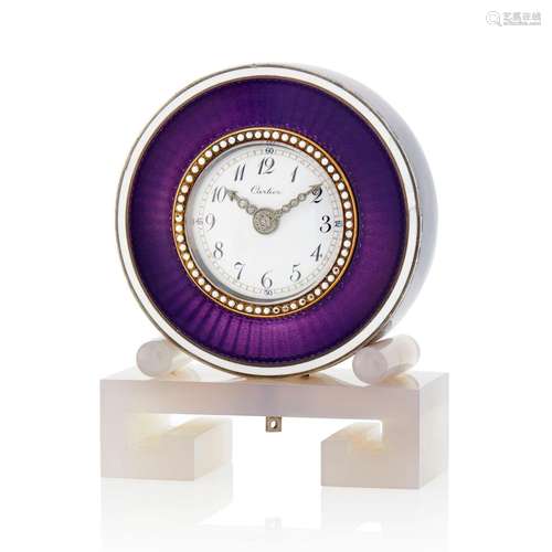 Cartier Purple Guilloché Enamel and Lavender Chalcedony Mini...