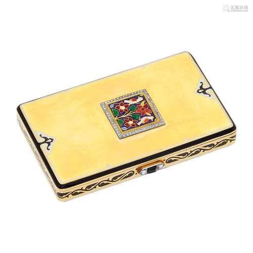 Cartier Gold, Platinum, Enamel and Diamond Vanity Case, Fran...