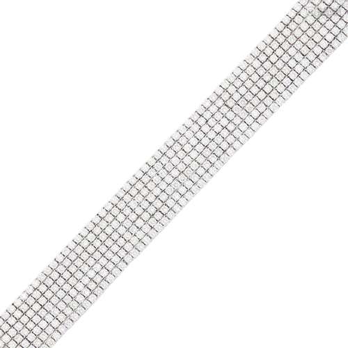 Sabbadini Seven Strand White Gold and Diamond Bracelet