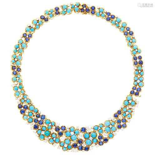 Van Cleef & Arpels Gold, Turquoise, Diamond and Sapphire...