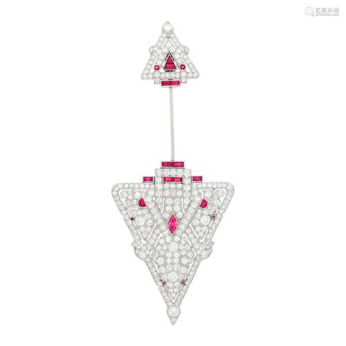 Platinum, Diamond and Ruby Jabot