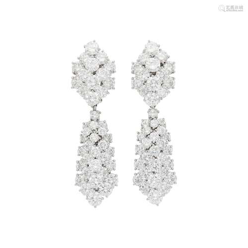 Van Cleef & Arpels Pair of Platinum and Diamond 'À Cheva...