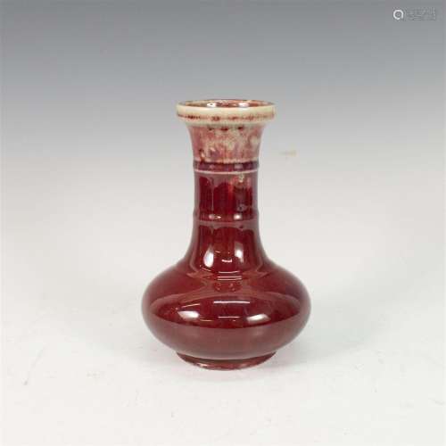 CHINESE RED GLAZED SMALL VASE
