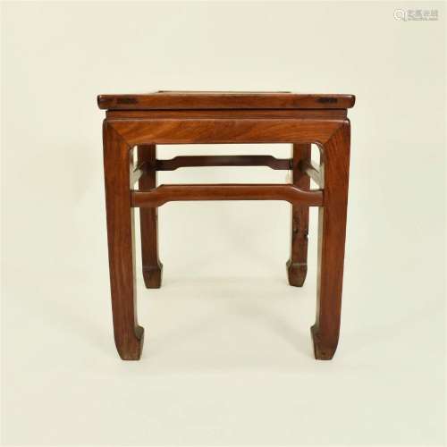 A CHINESE HUANGHUALI SQUARE STOOL